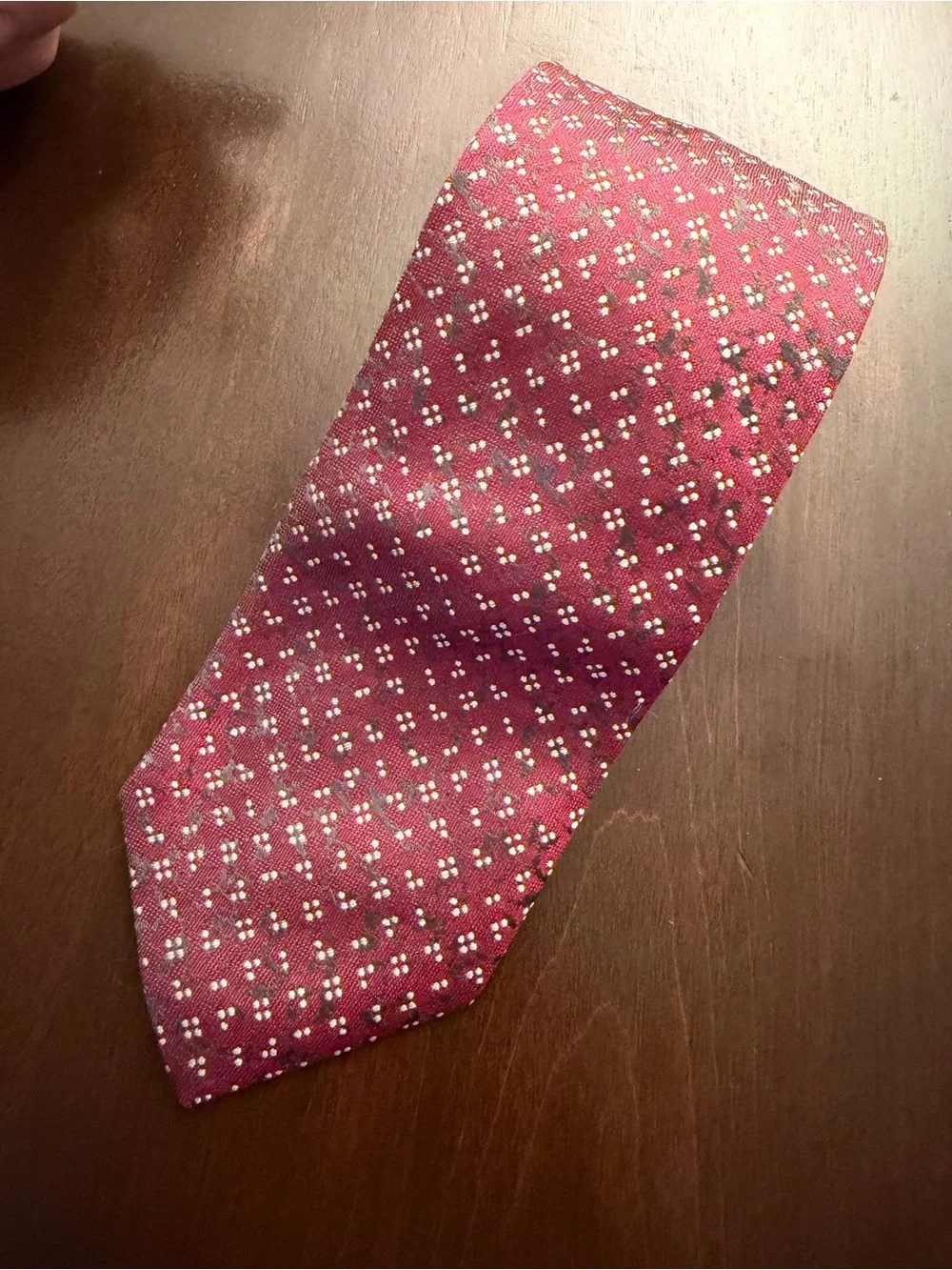 Hugo Boss Classic Burgundy Men's Silk Tie with Micro Dot Pattern 3” wide